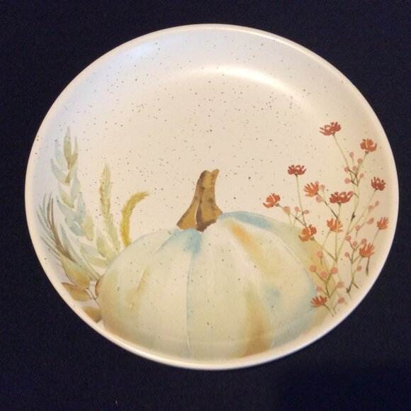 Linden Street Harvest Pumpkin 4 Salad Plates Used in Original Box Thanksgiving - Picture 8 of 15